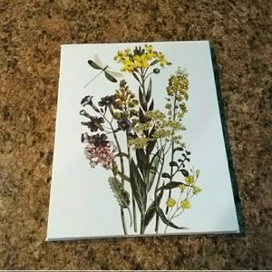 Floral and dragonflies canvas print